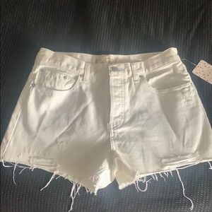 Free People White Out Denim Shorts